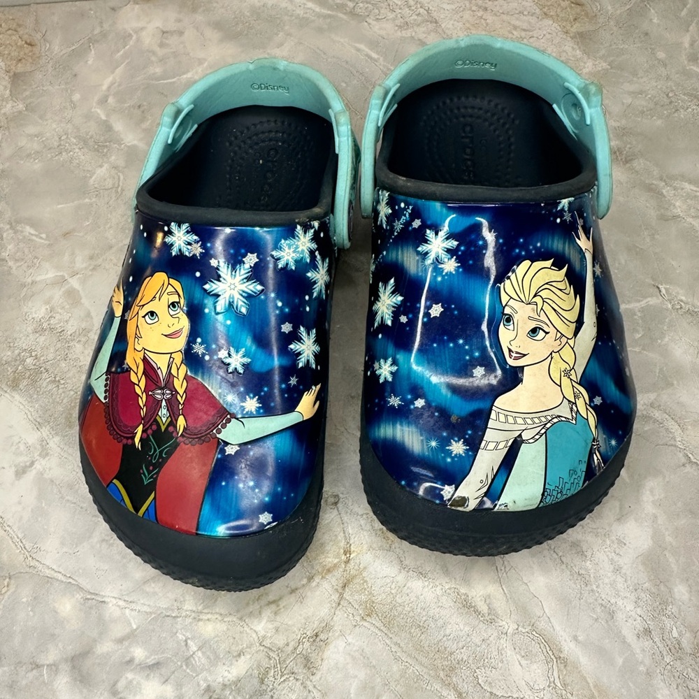 CROCS Blue Slippers with Cartoon Design
